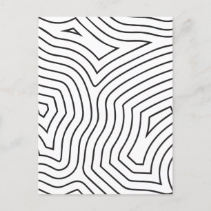 Cartão Postal De Festividades Abstrato preto e branco mínimo