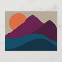 Abstrato Queda Autumn Mountain Landscape Sunset