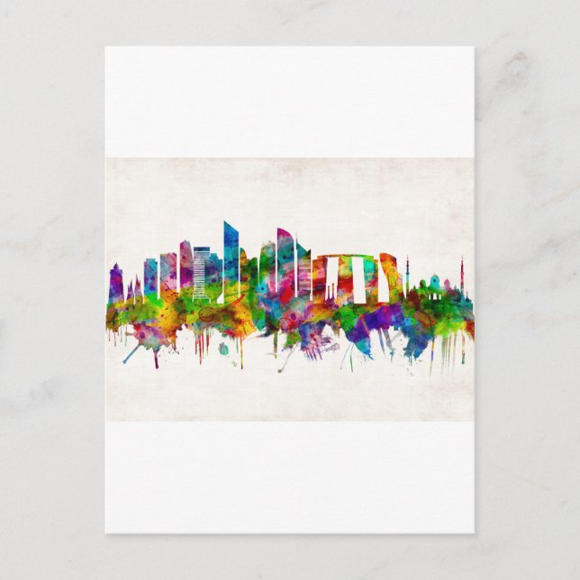 Cartão Postal De Festividades Abu Dhabi UAE Skyline (Frente)