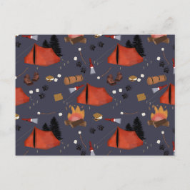 Cartão Postal De Festividades Acampamento ao ar livre Adventure Summer Campfire