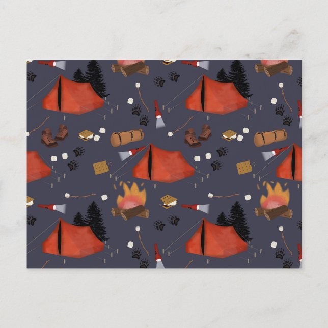 Cartão Postal De Festividades Acampamento ao ar livre Adventure Summer Campfire (Frente)