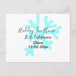 Cartão Postal De Festividades Acampamento de férias casa data lugar flocos de ne