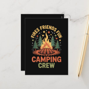 Cartão Postal De Festividades Acampamento Divertido Fogo Amigos
