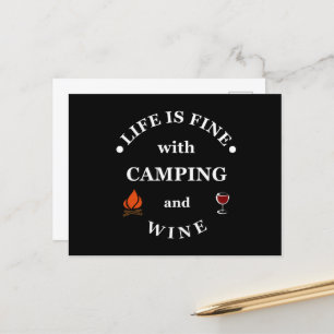 Cartão Postal De Festividades acampamento engraçado e vinificação