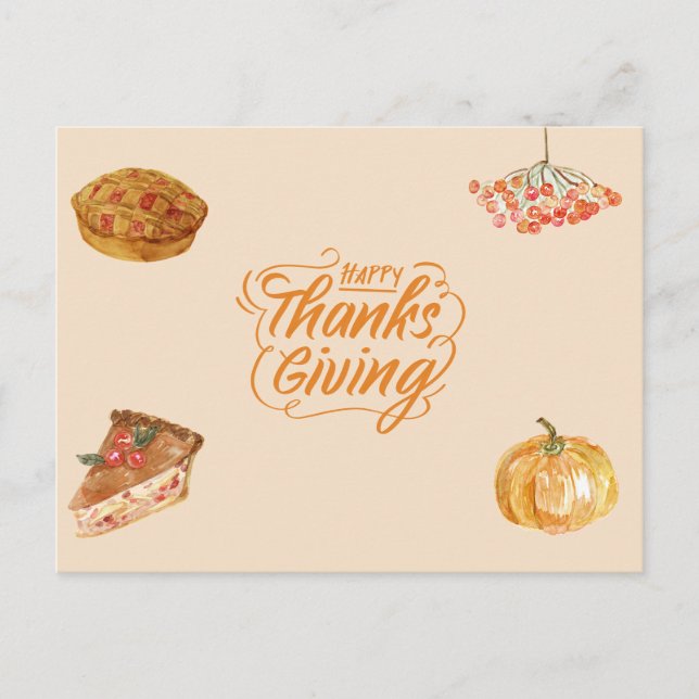 Cartão Postal De Festividades Ação de Graças (Frente)