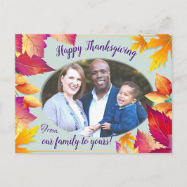 Cartão Postal De Festividades Ação de Graças da Sua Família Fotográfica