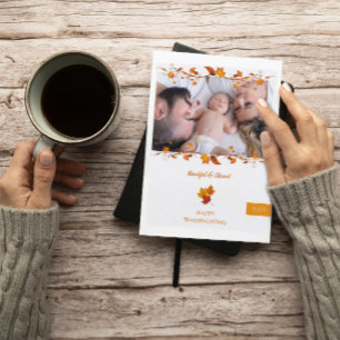 Cartão Postal De Festividades Ação de Graças de Família e Abençoada