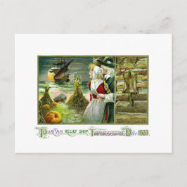Cartão Postal De Festividades Ação de Graças de Pergrim, 1620