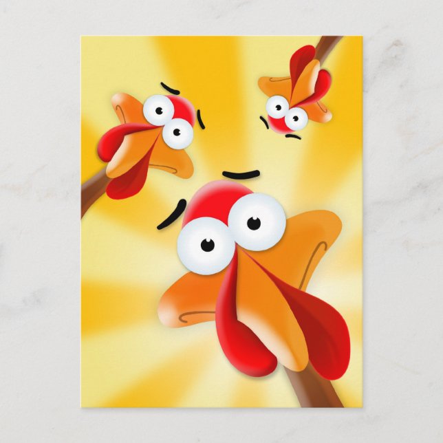 Cartão Postal De Festividades Ação de Graças Humorista, Feliz Dia da Turquia (Frente)