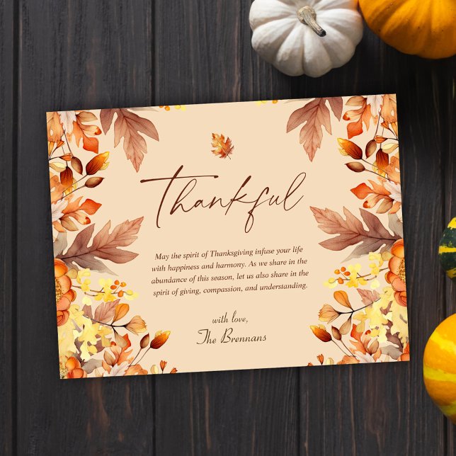 Cartão Postal De Festividades Ação de Graças Russo (Rustic Thanksgiving Fall Thankful Holiday Postcard)