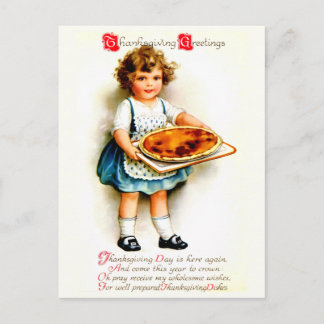 Cartão Postal De Festividades Ação de Graças Vintage