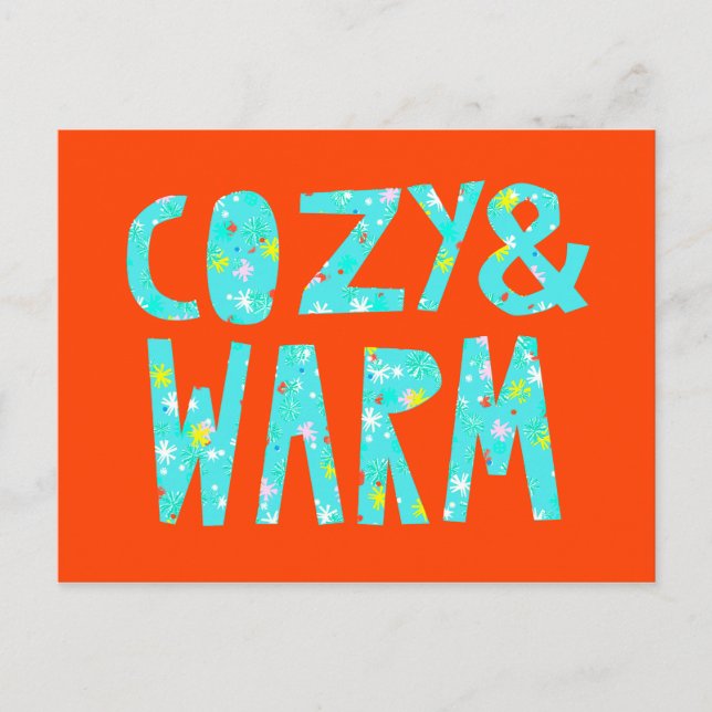 Cartão Postal De Festividades Aconchegante & Quente (Frente)