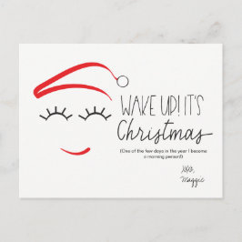 Cartão Postal De Festividades Acordar de Natal Engraçado É Lashes de Natal