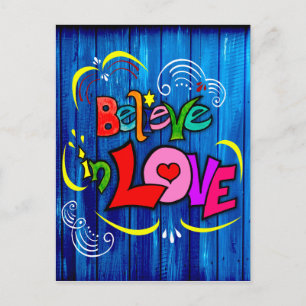 Cartão Postal De Festividades Acredite no Amor