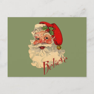 Cartão Postal De Festividades Acreditem Papais noeis