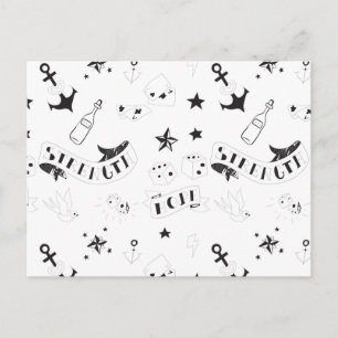 Cartão Postal De Festividades Adesivos Tattoo Flash Hope