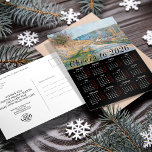 Cartão Postal De Festividades Adicionar logotipo Monet Art Painting Calendar 202<br><div class="desc">Nosso calendário de 2026 no cartão postal de feriados pretos elegantes para chic será o promocional perfeito para sua empresa, negócios ou presentes de feriado para seus clientes e funcionários. Além dos melhores votos e de todas as suas informações de contato com o seu logotipo personalizado no verso, apresenta o...</div>