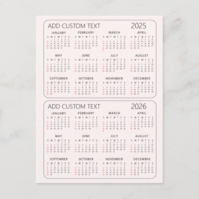 Cartão Postal De Festividades adicionar seu próprio texto personalizado 2025 -20 (Frente)