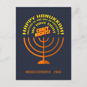 Cartão Postal De Festividades Adicione Seu Nome Feliz Saudações Hanukkah