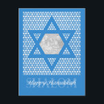 Cartão Postal De Festividades ADICIONE SUA PRÓPRIA FOTO - Hanukkah - Estrela de<br><div class="desc">Insira sua foto favorita da família neste design de Chanucá com a Estrela de David. Perfeito para enviar para amigos e família.</div>