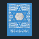 Cartão Postal De Festividades ADICIONE SUA PRÓPRIA FOTO - Hanukkah - Estrela de<br><div class="desc">Insira sua foto favorita da família neste design de Chanucá com a Estrela de David. Perfeito para enviar para amigos e família.</div>
