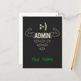 Cartão Postal De Festividades Administrador Admin IT Sysadmin Computer Scientist