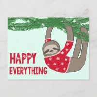 Adorable Happy Everything Sloth in a Sweater