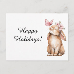 Cartão Postal De Festividades Adorável coelho de Páscoa fofo