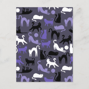 Cartão Postal De Festividades Adorável Yoga Gatinho Fazer Poses