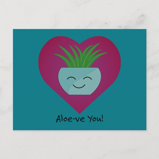Cartão Postal De Festividades Adoravelmente Engraçado Aloeve Você  Aloe (Frente)