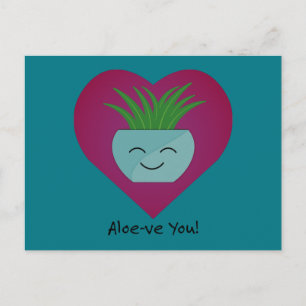 Cartão Postal De Festividades Adoravelmente Engraçado Ame Você Aloe