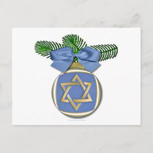 Cartão Postal De Festividades Adorno de impressão judaica Hanukkah Estrela de Da