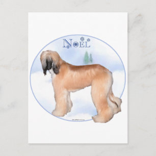 Cartão Postal De Festividades Afghan Hound Noel