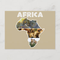 África, Colagem Continente de Vida Selvagem