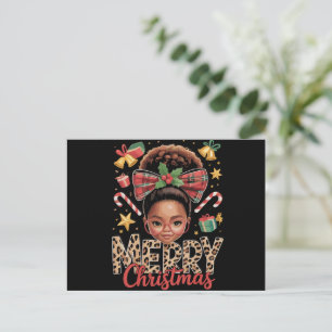Cartão Postal De Festividades Afro-Americana Natal Coque Desgrenhado Mãe Negra