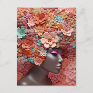 Cartão Postal De Festividades Afro-americana Rainha Negra Melanin Poppin
