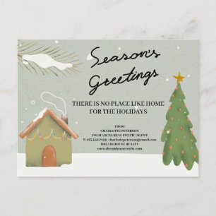 Cartão Postal De Festividades Agente Imobiliário de Natal Fofo Personalizado
