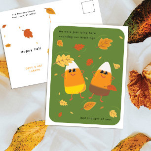 Cartão Postal De Festividades Agradecimento Duo de Milho Doce Misto Dia de A