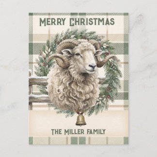 Cartão Postal De Festividades Água-forte Xadrez Floresta Natal Personalizado