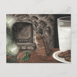 Cartão Postal De Festividades Aguardando Papais noeis