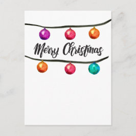 Cartão Postal De Festividades Aguarela, Feliz Natal, bolas do ornamento