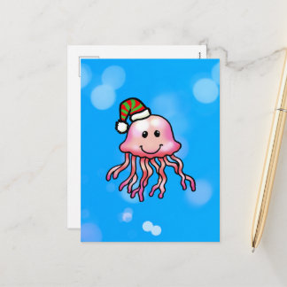 Cartão Postal De Festividades Aguarela Festiva de Água-Viva Fofa