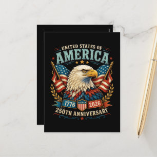 Cartão Postal De Festividades Águia da Celebração do 250º Aniversário da América