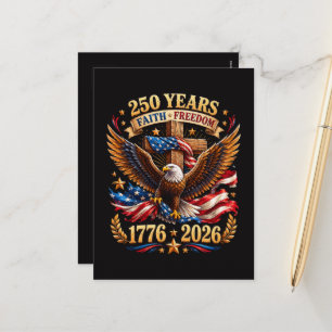 Cartão Postal De Festividades Águia Patriótica 250 Anos de Fé e Liberdade
