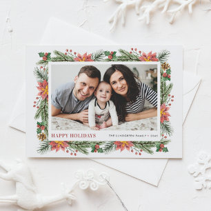 Cartão Postal De Festividades Agulhas de pinheiro botânico e foto do quadro de