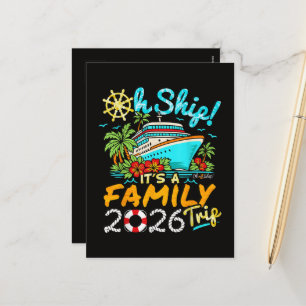 Cartão Postal De Festividades Ah Nave É uma Viagem em Família 2026 Combinando Fa