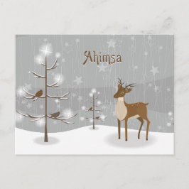 Cartão Postal De Festividades Ahimsa Holiday Reindeer