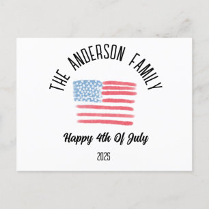 Cartão Postal De Festividades Airpush American Flag Personated Family Name