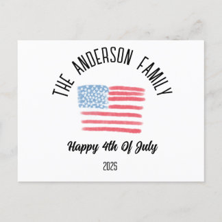 Cartão Postal De Festividades Airpush American Flag Personated Family Name