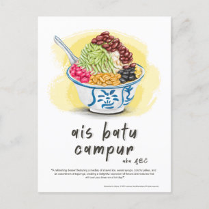 Cartão Postal De Festividades Ais Batu Campur ABC Malásia